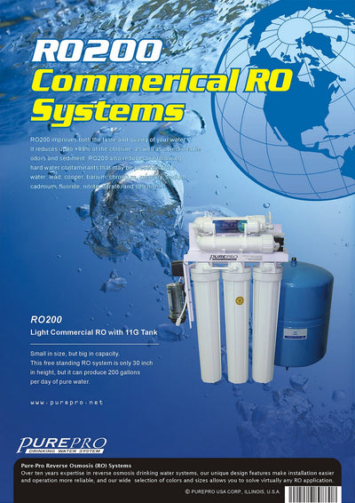 美國PurePro® RO200 : 商用餐飲RO淨水器 - 200加侖超大製水量.配11加侖儲水桶