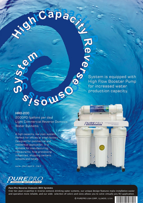 美國PurePro® HRO200 : 商用餐飲RO淨水器 - 200加侖超大製水量.可依需求選配儲水桶