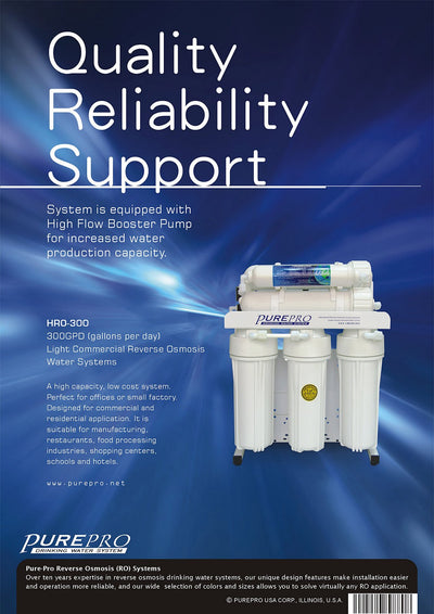 美國PurePro® HRO300 : 商用餐飲RO淨水器 - 300加侖超大製水量.可依需求選配儲水桶