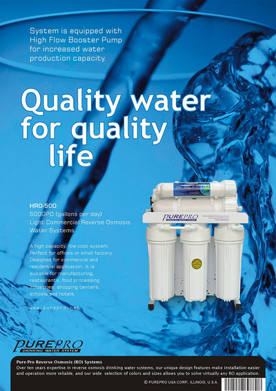 美國PurePro® HR500 : 商用餐飲RO淨水器 - 500加侖超大製水量.可依需求選配儲水桶